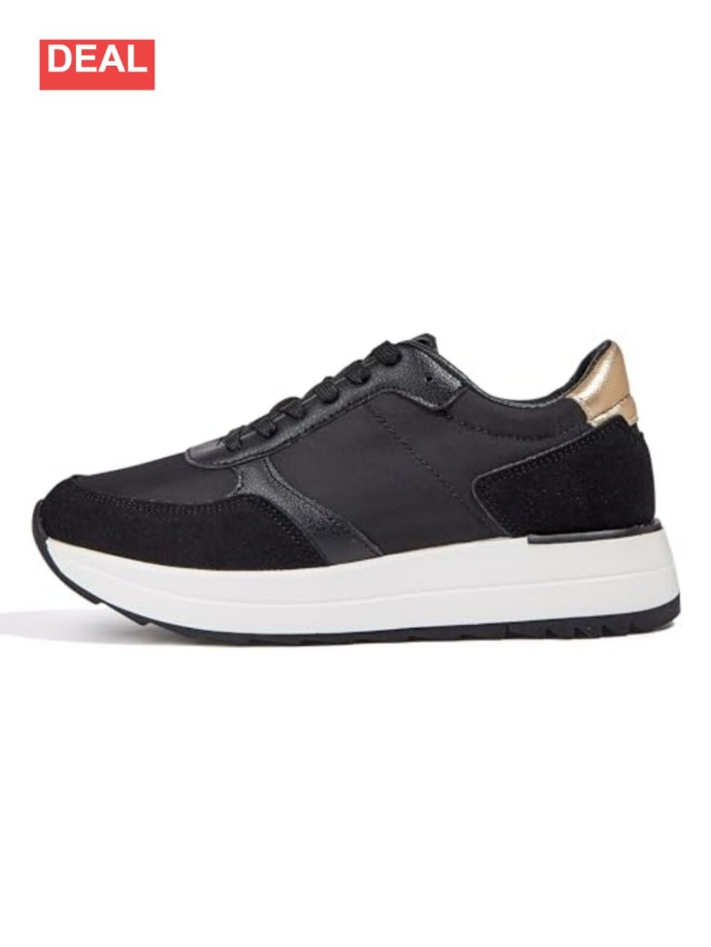 Platform Fashion Sneakers Retro Colorblock Lace-Up Chunky Walking Shoes